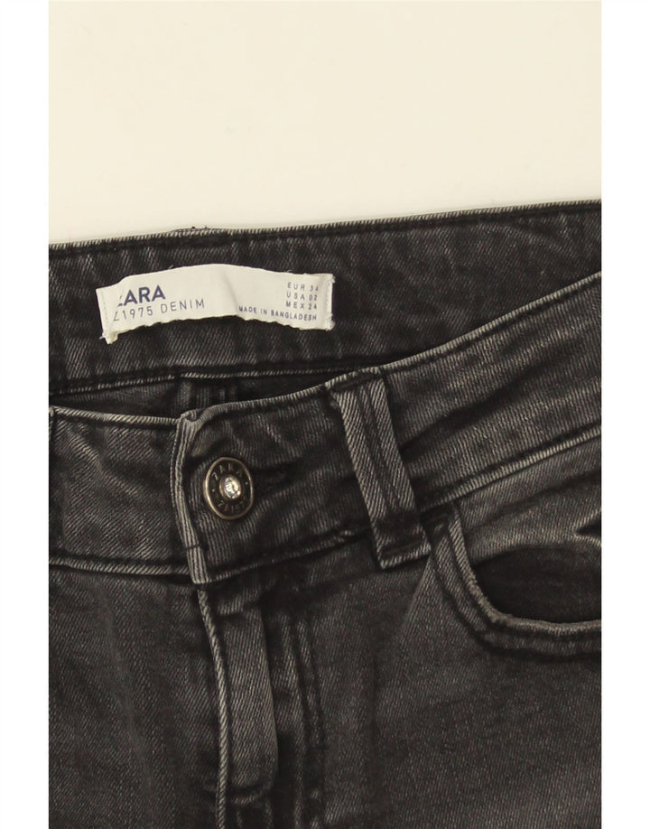 ZARA Womens Distressed Slim Jeans EU 34 2XS W24 L25 Grey
