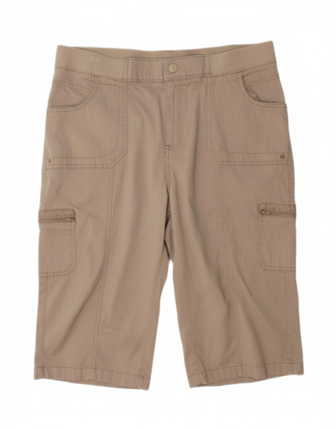 Bermuda cargo feminina LEE com ajuste relaxado EUA 18 2XL W38 algodão marrom