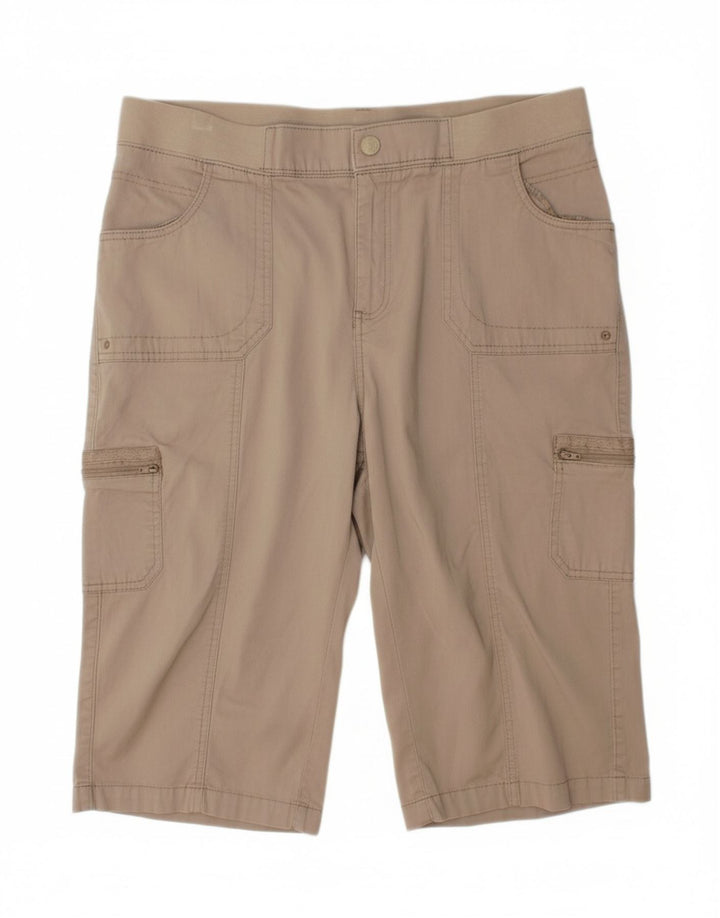 Bermuda cargo feminina LEE com ajuste relaxado EUA 18 2XL W38 algodão marrom