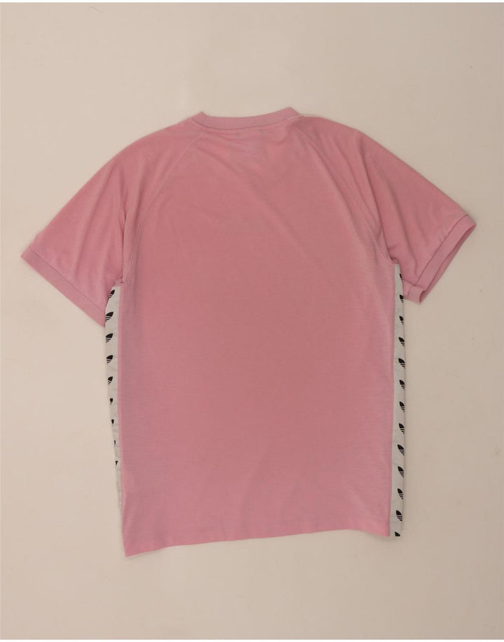 Adidas Grafisk T-shirt top til mænd, stor pink colourblock polyester