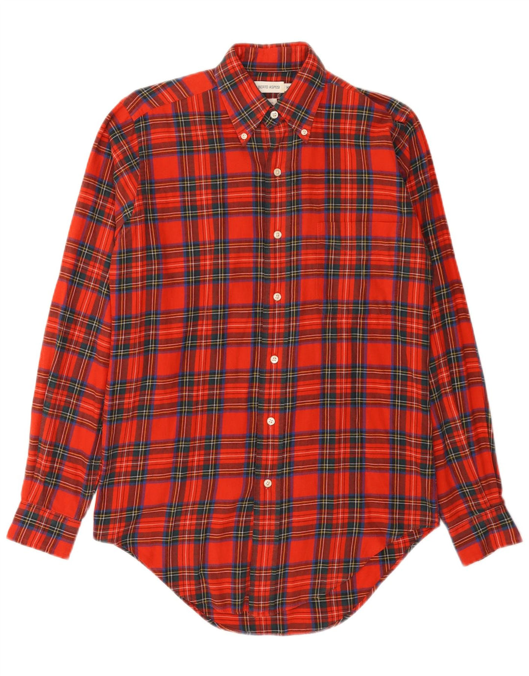 Camicia da uomo in flanella Alberto Aspesi XS in cotone a quadri rossi