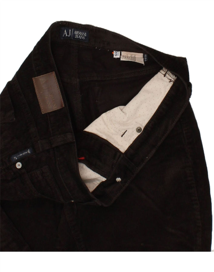 ARMANI Womens Straight Corduroy Trousers W29 L28 Brown Cotton Vintage Armani and Second-Hand Armani from Messina Hembry 