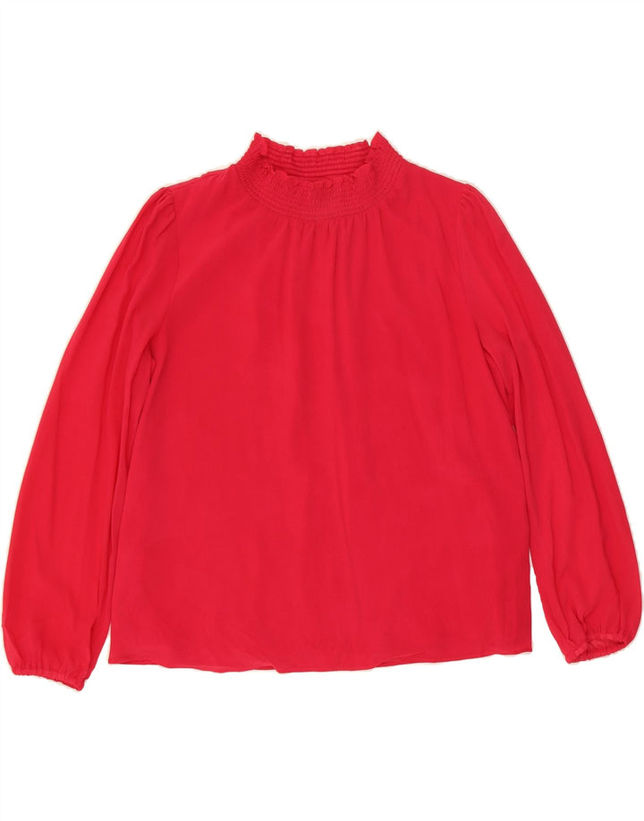 J. CREW Womens Oversized Long Sleeve Blouse Top UK 10 Small Pink Polyester Vintage J. Crew and Second-Hand J. Crew from Messina Hembry 