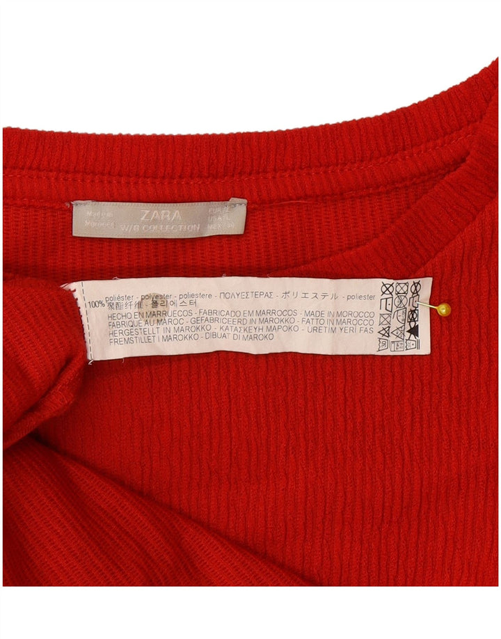 Zara Womens Long Sleeve Oversized Tent Dress UK 16 Large Red Polyester