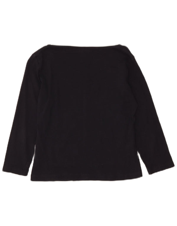 Guess Womens Crop Top 3/4 Sleeve UK 18 XL Navy Blue Cotton