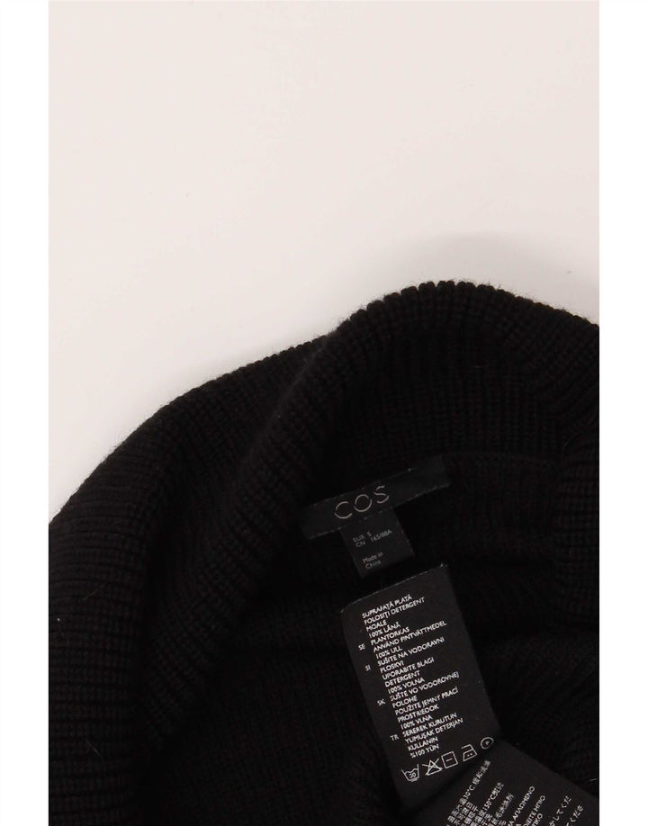 Cos Womens Oversized Crop Roll Neck Jumper Sweater UK 10 Small Black