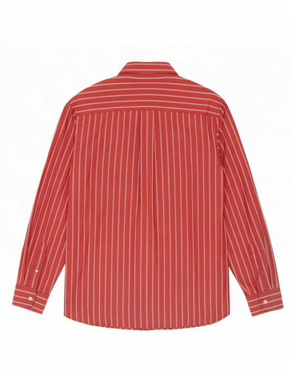 Tommy Hilfiger Mens Shirt Medium Red Pinstripe Cotton