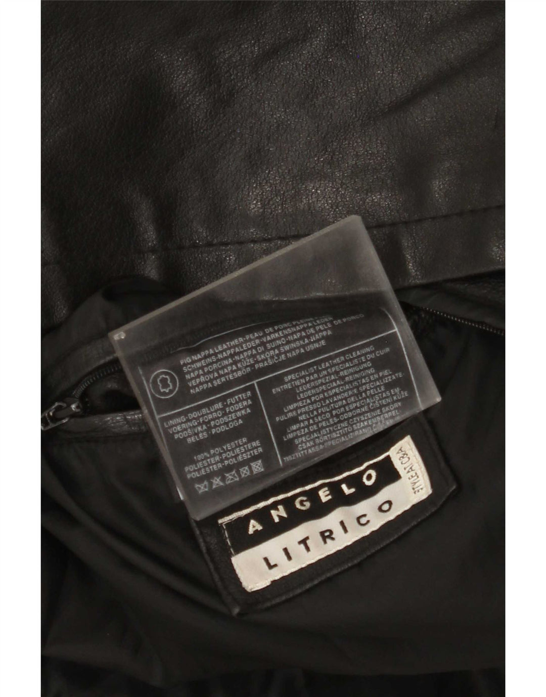 Angelo Litrico Herre Læderjakke UK 38 Medium Sort