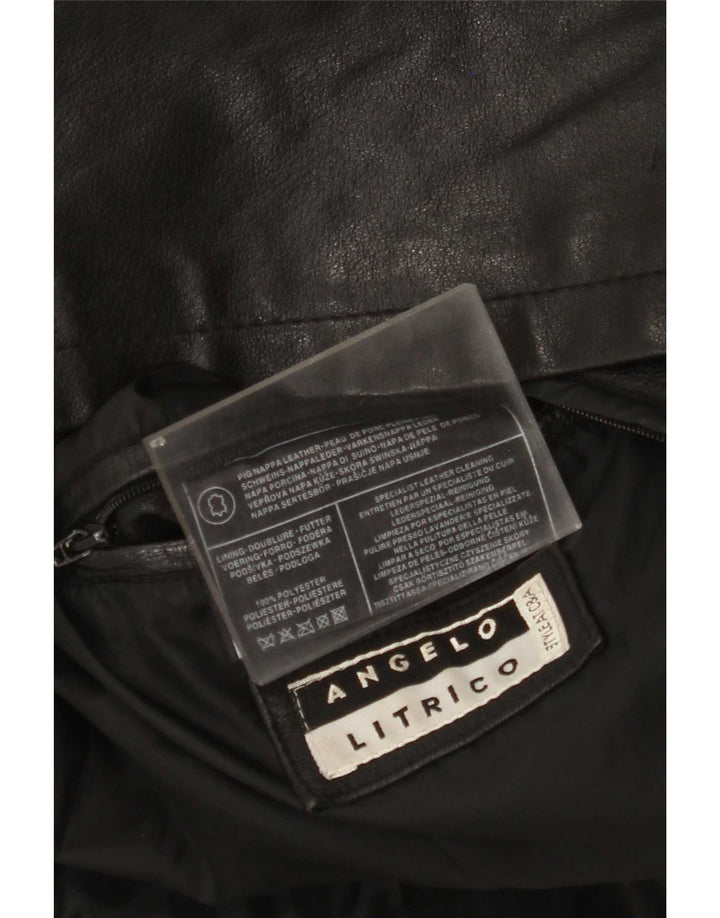 Angelo Litrico Herre Læderjakke UK 38 Medium Sort