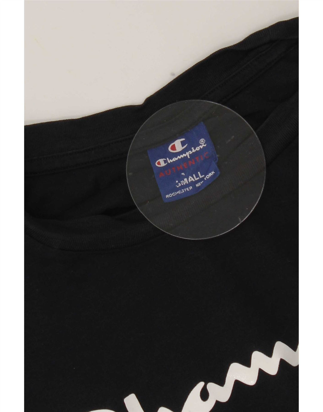T-shirt grafica da uomo Champion Top piccola in cotone nero
