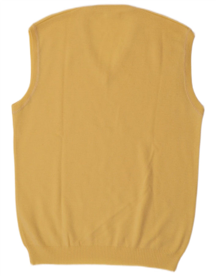 Vintage Herren Weste Tank Top Mittelgelb