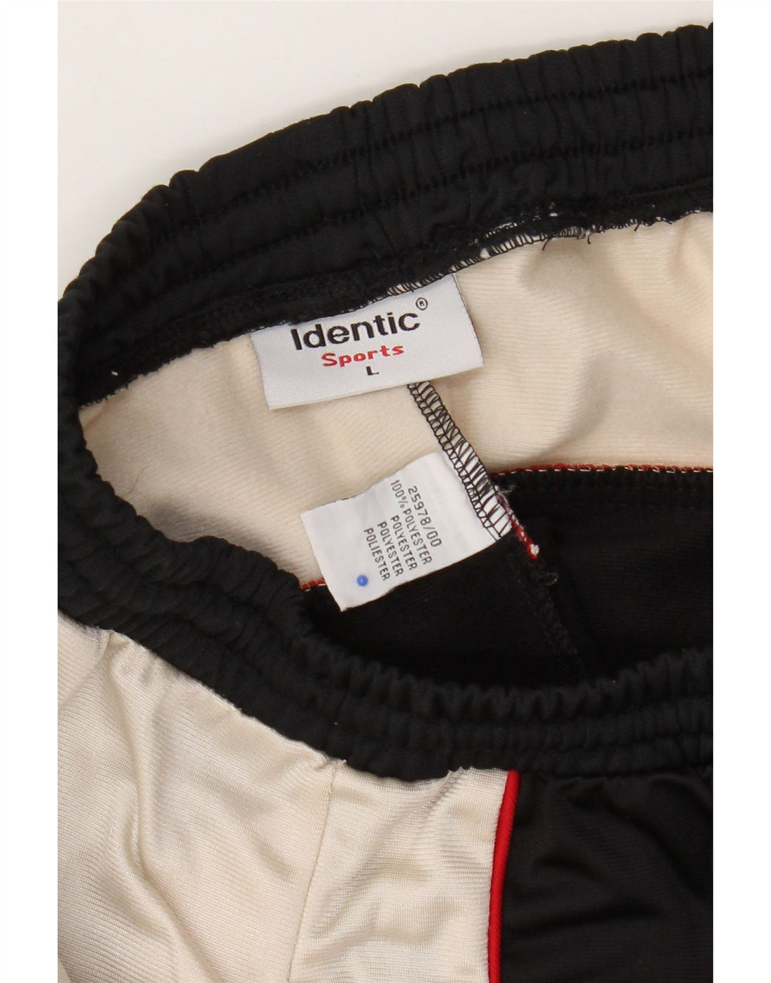 Identic Mens Tracksuit Trousers Large  Black Colourblock Polyester