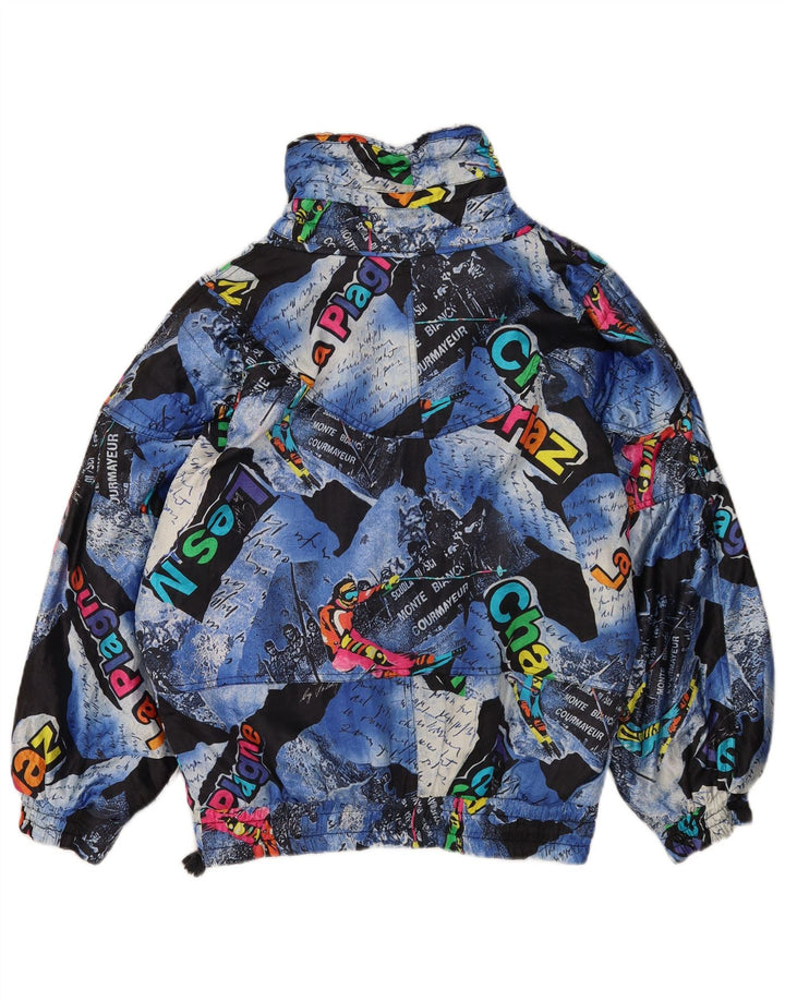 Numero Uno Dame Oversized Grafisk Pullover Skijakke IT 40 Lille Blå