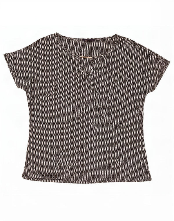 Marks & Spencer Damebluse Top UK 14 Stor sort plettet viskose
