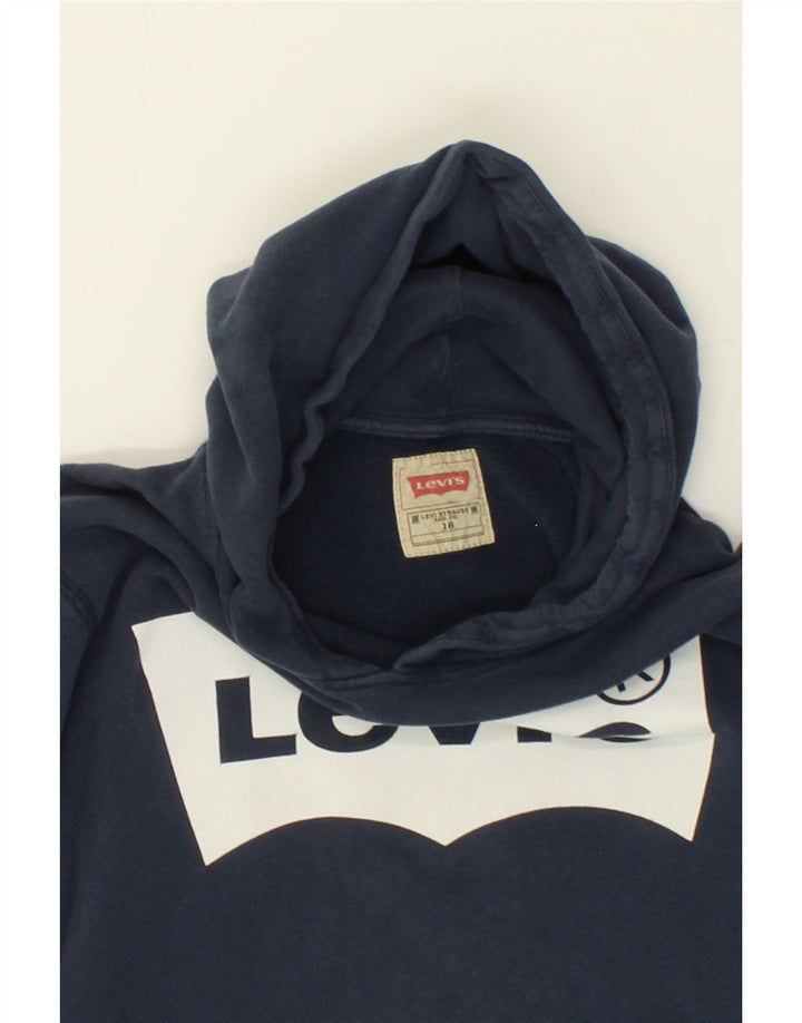 LEVI'S Boys Graphic Hoodie Jumper 15-16 Years Navy Blue Vintage Levi's and Second-Hand Levi's from Messina Hembry 