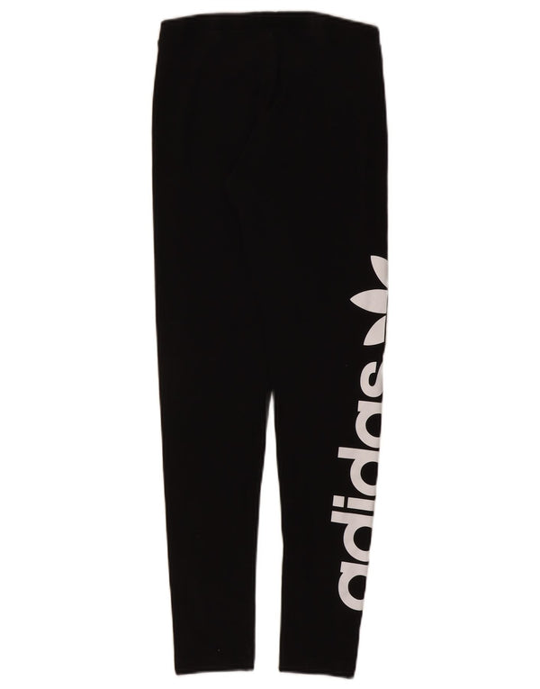 Leggings Adidas Femininas UK 10 Pequenas Algodão Preto