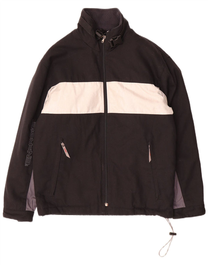 Energie Mens Windbreaker Jacket UK 36 Small Black Colourblock Polyester