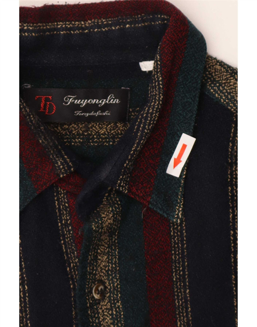 Chemise en flanelle homme vintage rayée multicolore moyenne