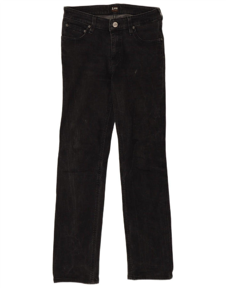 Lee Womens Marion Straight Jeans W28 L33 Grey Cotton