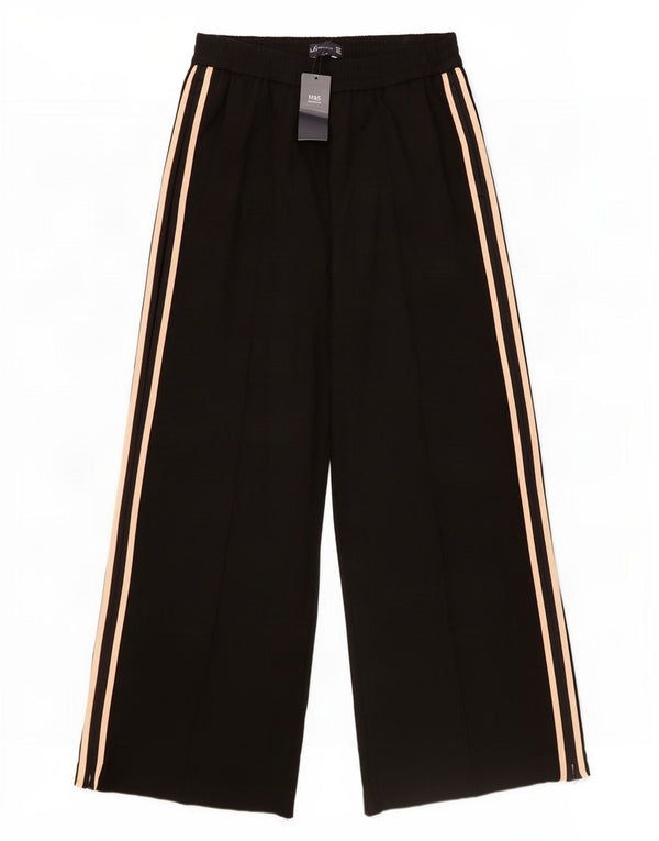 Marks & Spencer Womens Casual Trousers UK 14 Large W34 L27 Black Striped