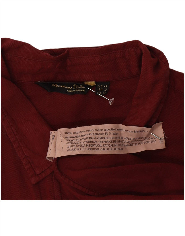 Massimo Dutti Womens Shirt EU 44 XL Burgundy Cotton