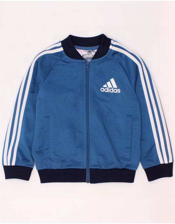 Adidas - Chaqueta de chándal gráfica para bebés (18-24 meses), color azul