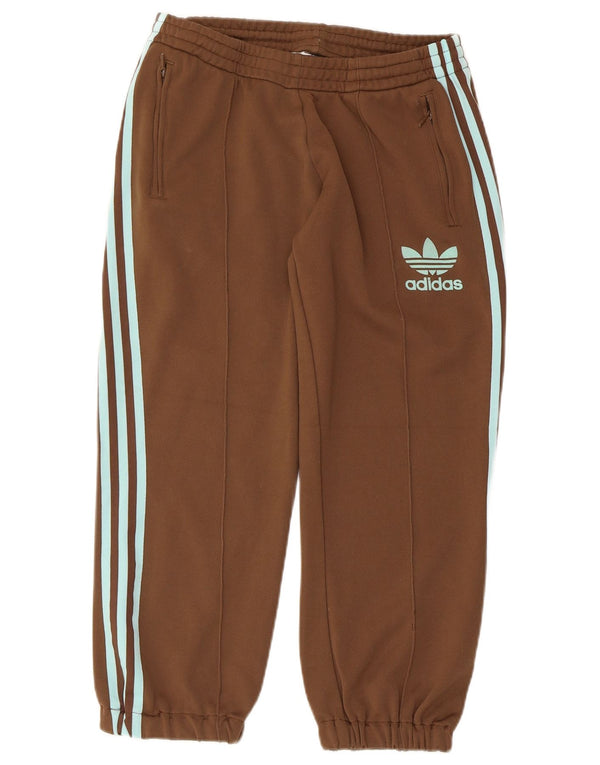Adidas Girls Tracksuit Trousers Joggers 13-14 Years Brown Polyester