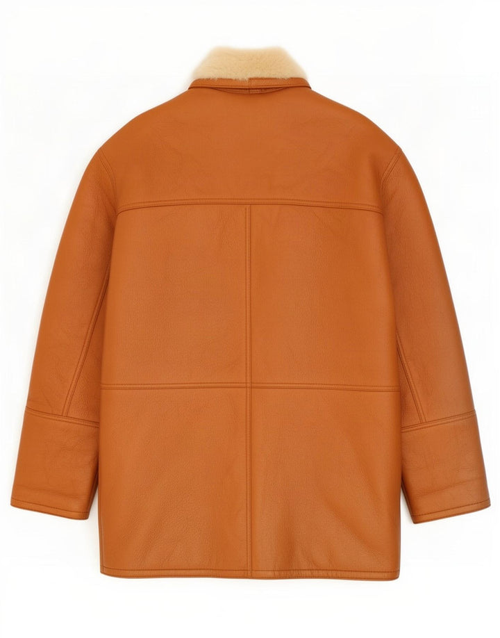 Jachetă vintage pentru bărbați din shearling IT 52 XL maro
