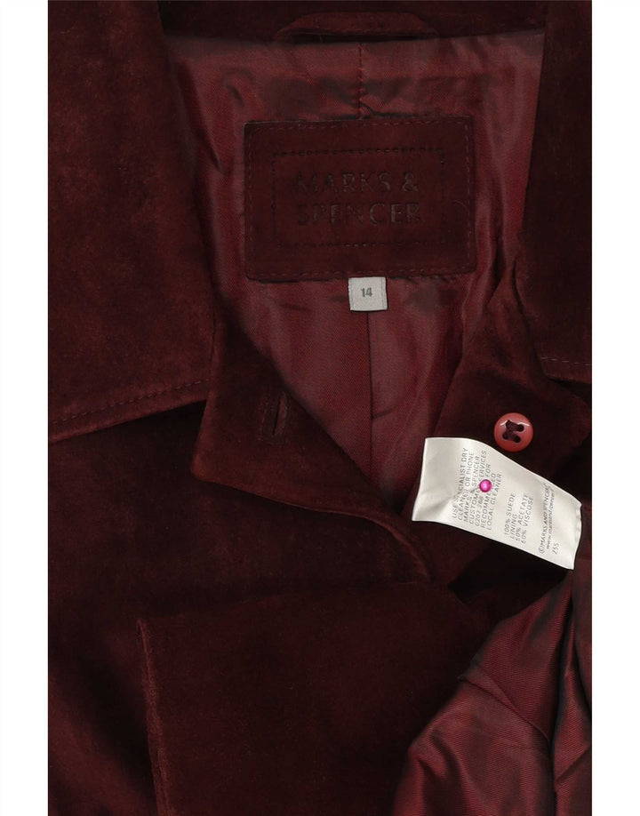 Marks & Spencer Chaqueta Blazer de 5 Botones para Mujer UK 44 Medium Borgoña