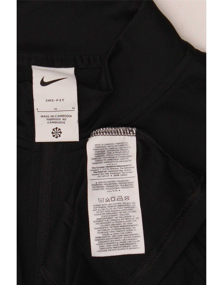 Nike Mens Tracksuit Top Jacket Large Black Polyester