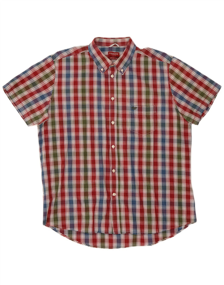 Carrera Mens Short Sleeve Regular Fit Shirt 2XL Multicoloured Check Cotton