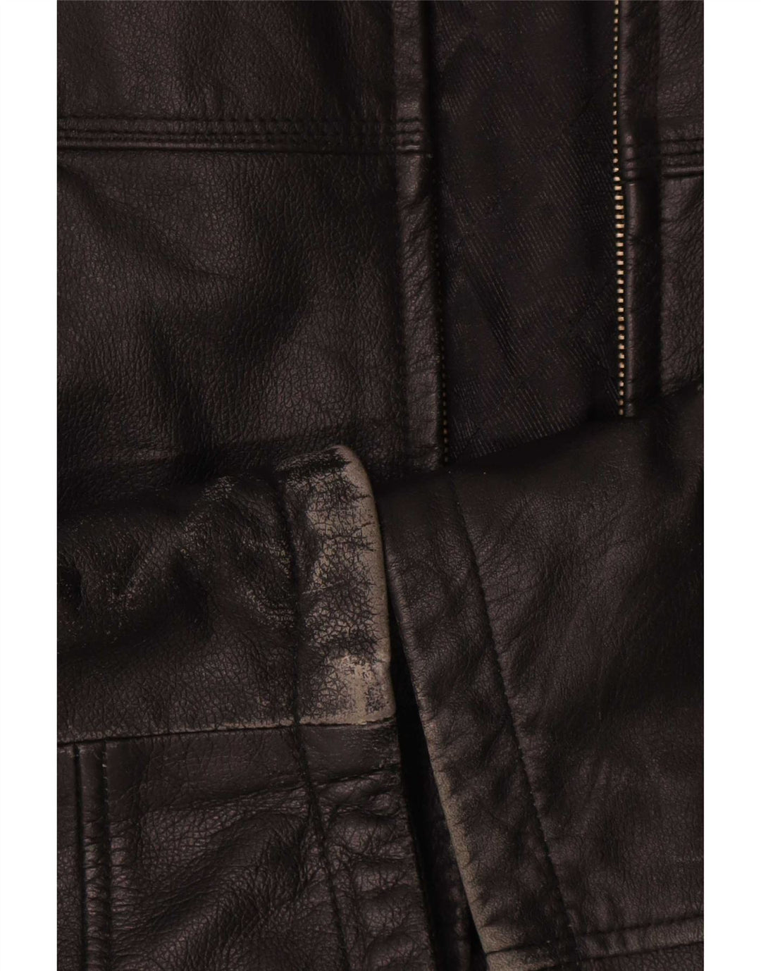 Chaqueta de cuero vintage para hombre IT 54 XL Negro