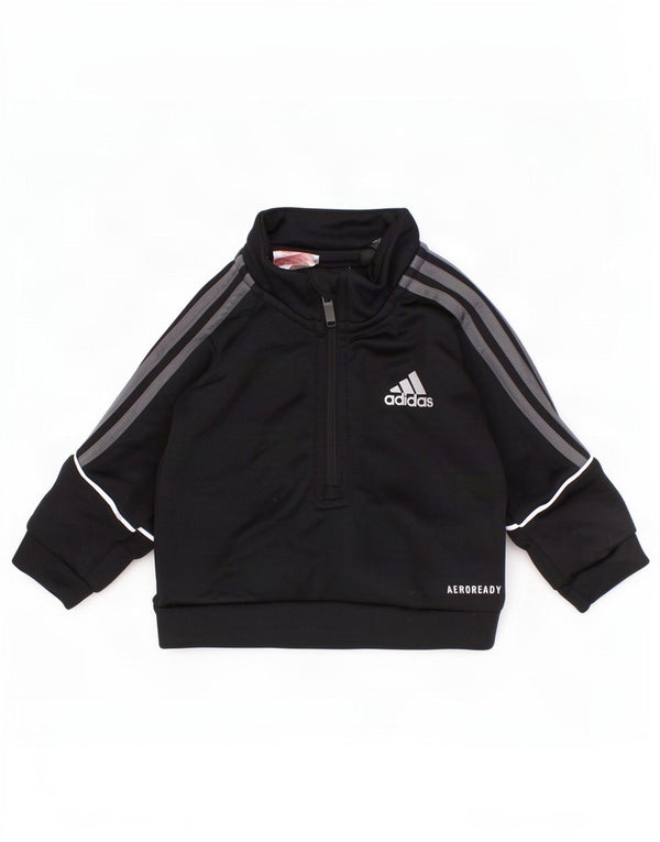 Adidas Baby Jungen Aeroready Zip Neck Sweatshirt Pullover 0-3 Monate Schwarz