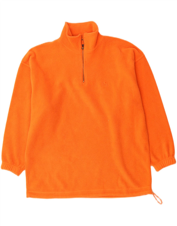 Suéter masculino VINTAGE de lã com zíper e gola XL laranja