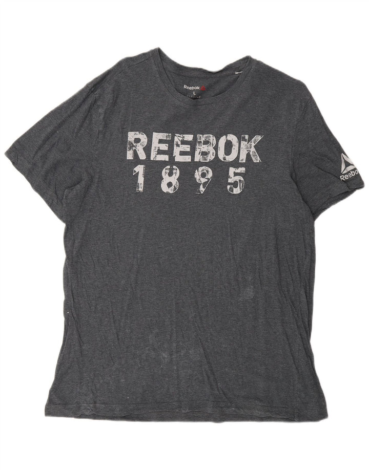 Reebok Mens Graphic T-Shirt Top Large Grey