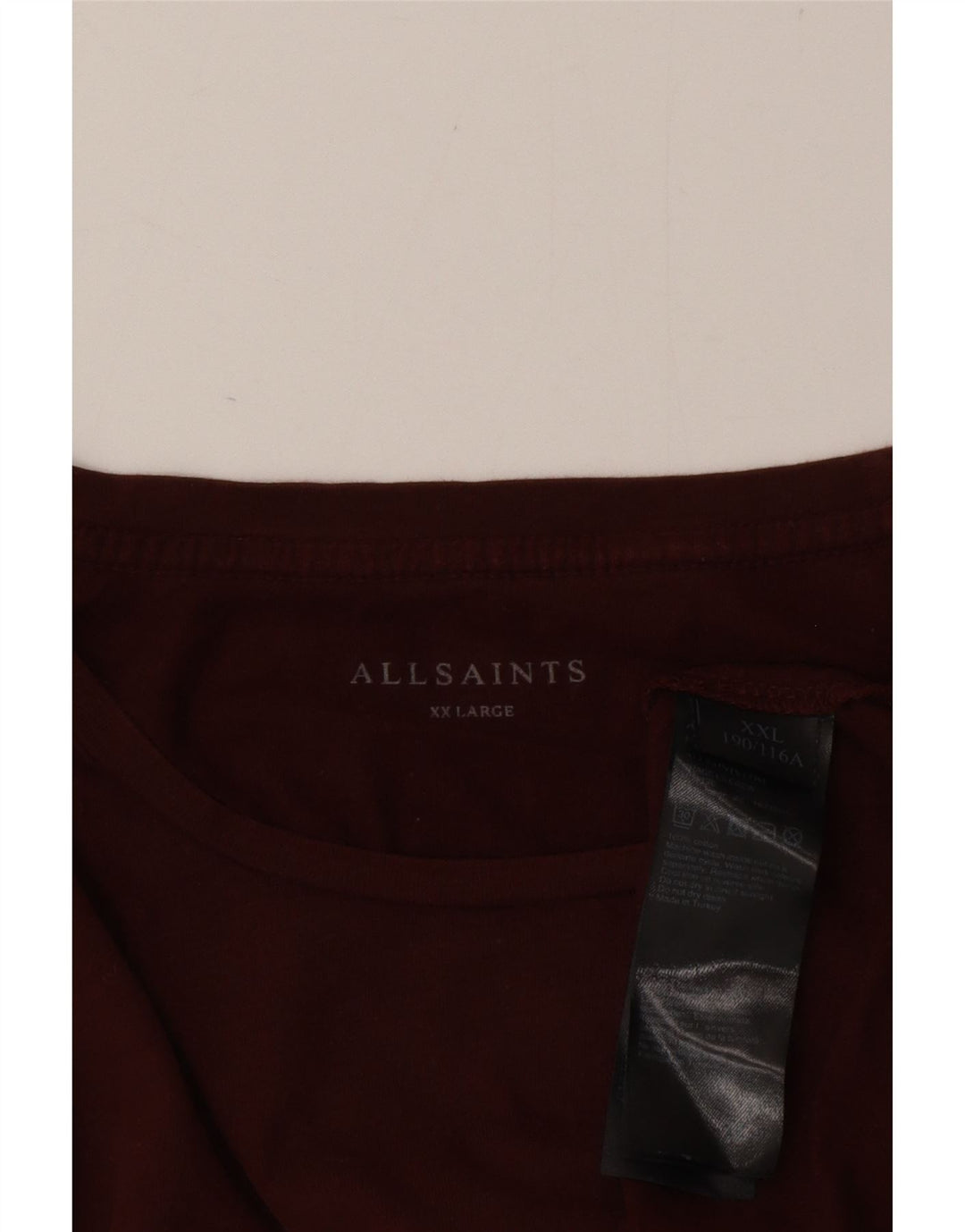 Maglietta da uomo a maniche lunghe All Saints 2XL in cotone marrone