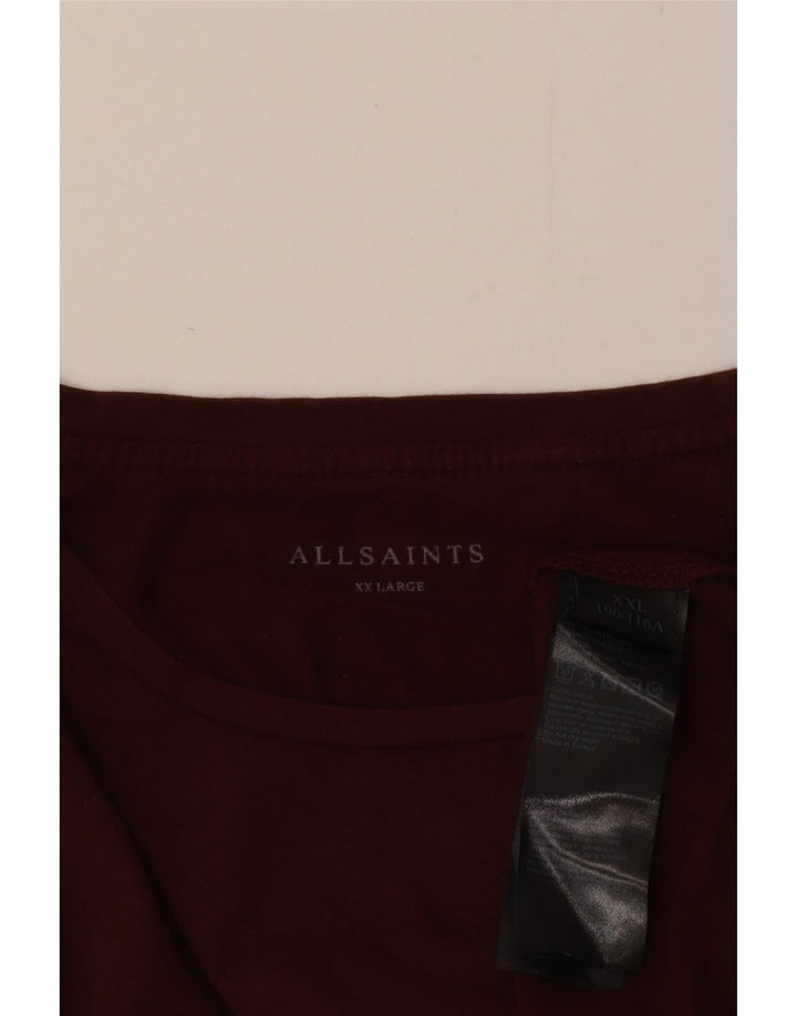 Maglietta da uomo a maniche lunghe All Saints 2XL in cotone marrone