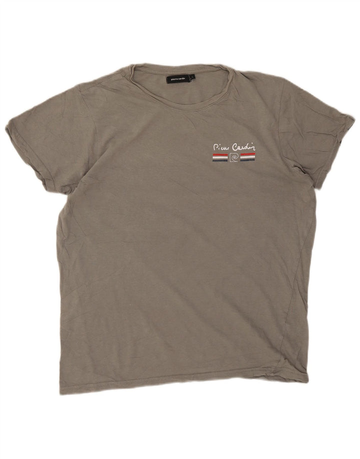 Pierre Cardin Mens Graphic T-Shirt Top Large Grey
