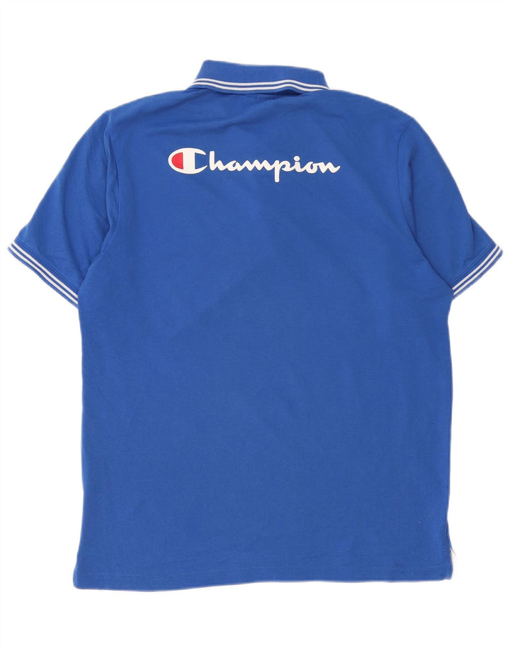 Champion Mens Graphic Polo Shirt Large Blue