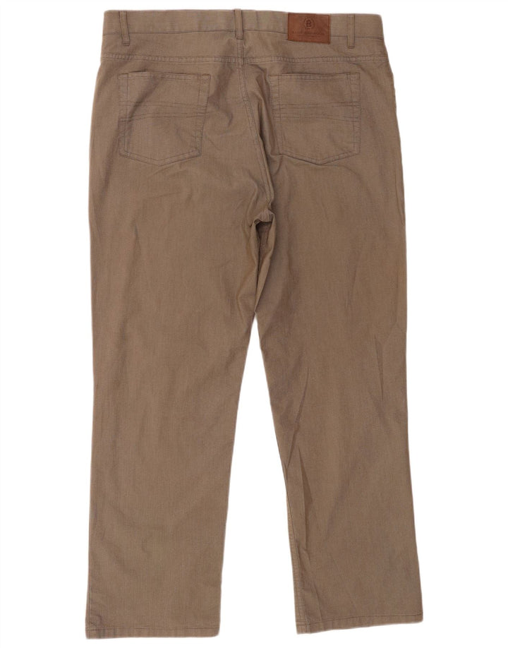 Marks & Spencer Mens Blue Harbour Chino Trousers W38 L29 Brown Check