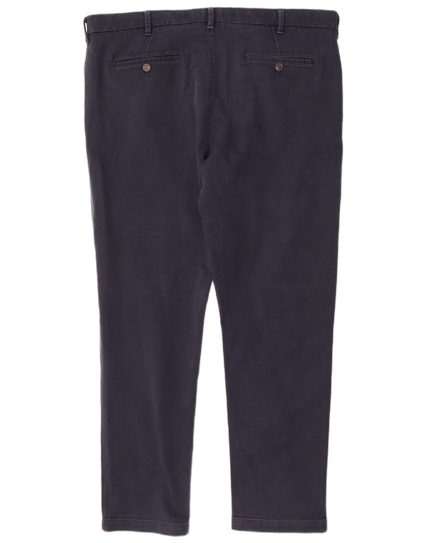 Marks & Spencer Mens Slim Chino Trousers W42 L33 Navy Blue Cotton