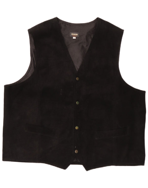 Pionier Herren Wildlederweste 4XL Schwarz