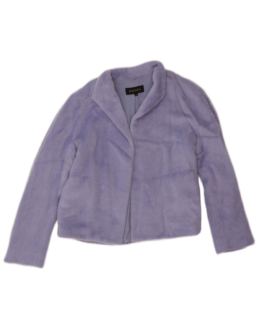 Escada Womens Oversized Open Blazer Jacket EU 36 Small Purple Alpaca Wool