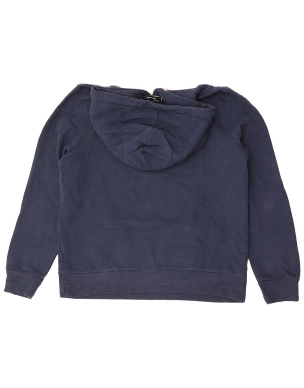 Superdry Womens Graphic Hoodie Jumper UK 16 Large Navy Blue Cotton
