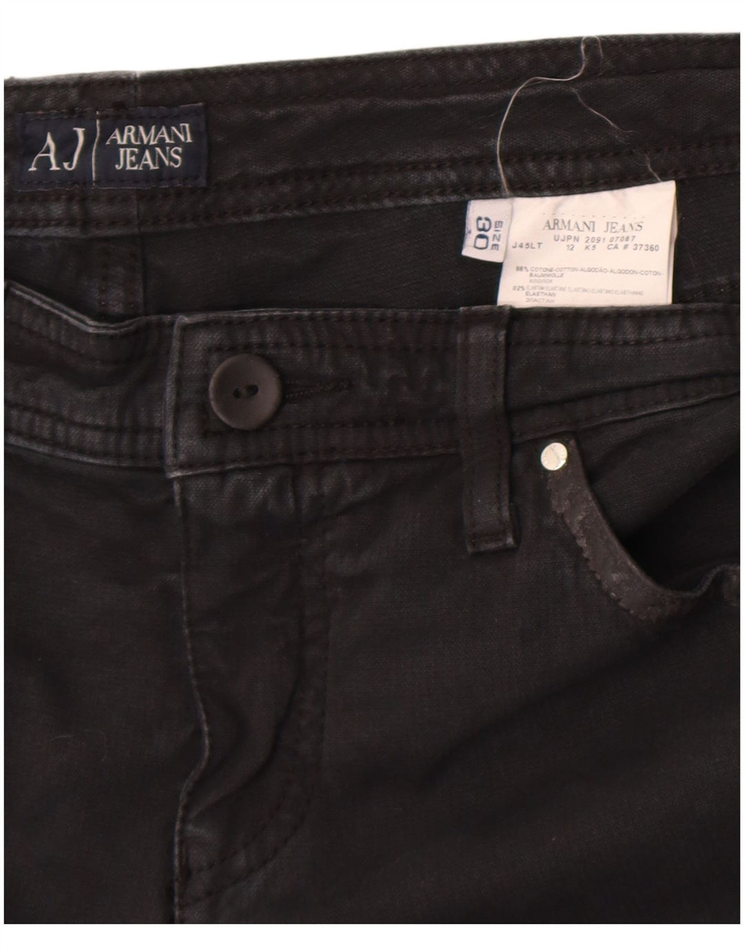 Armani Damen Bootcut Jeans W30 L31 Schwarze Baumwolle