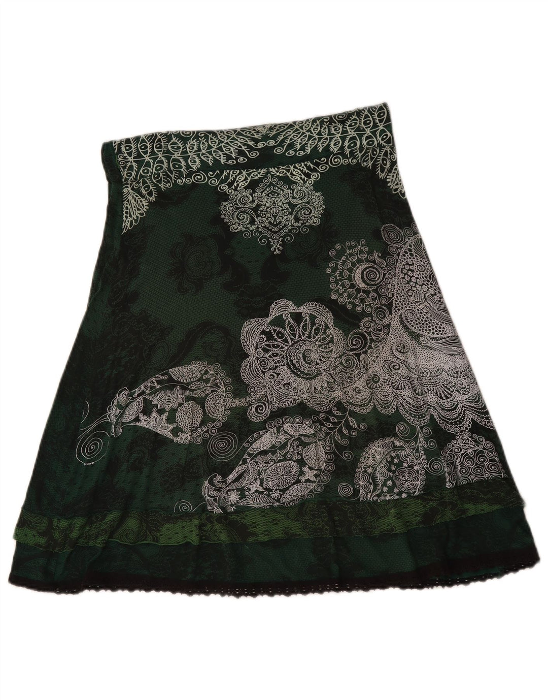 Desigual Womens A-Line Skirt Medium W30 Green Floral