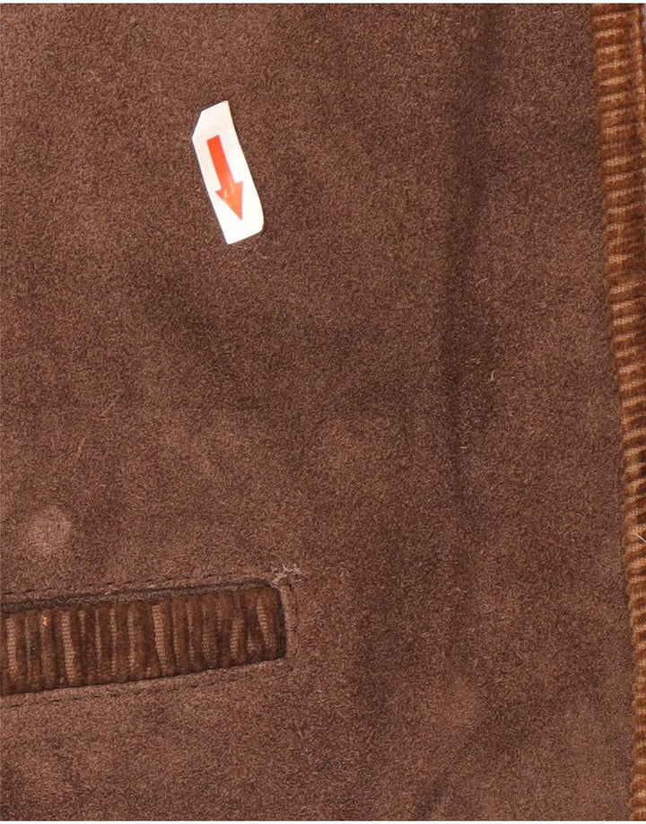 Marcel Battiston Mens Leather Waistcoat XL Brown Classic