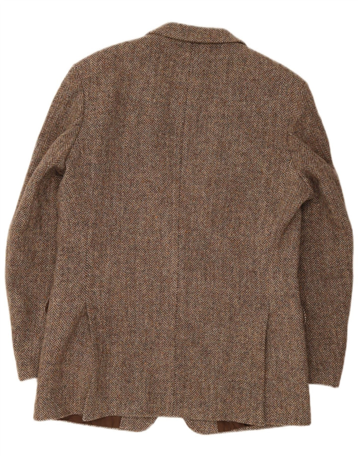 Harris Tweed Veste blazer St. Michael pour homme UK 40 grands chevrons marron