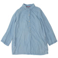 LAURA ASHLEY Womens Pullover Shirt UK 12 Medium Blue Spotted Cotton