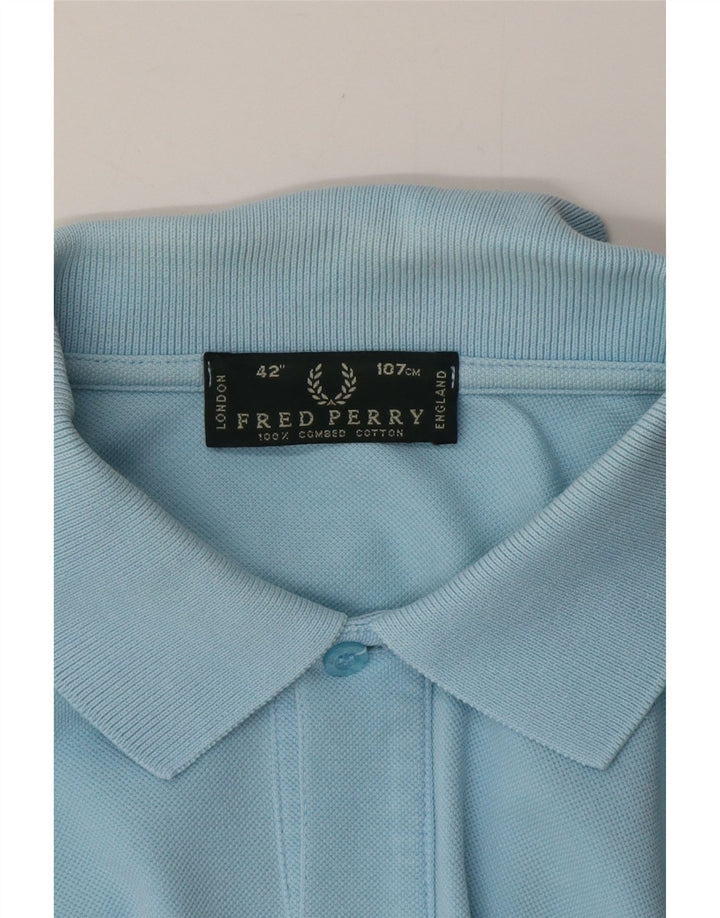 Męska koszulka polo Fred Perry, średnia niebieska, bawełniana